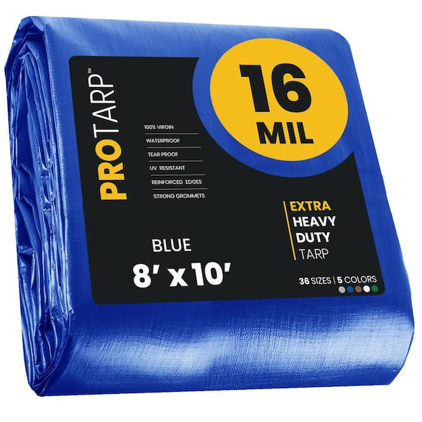 PROTARP 8 ft. x 10 ft. Blue 16 Mil Heavy Duty Polyethylene Tarp