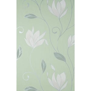 Synergy Light Green Floral Wallpaper Sample