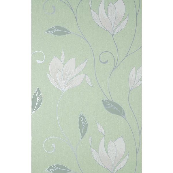 Fine Decor Synergy Light Green Floral Wallpaper Sample