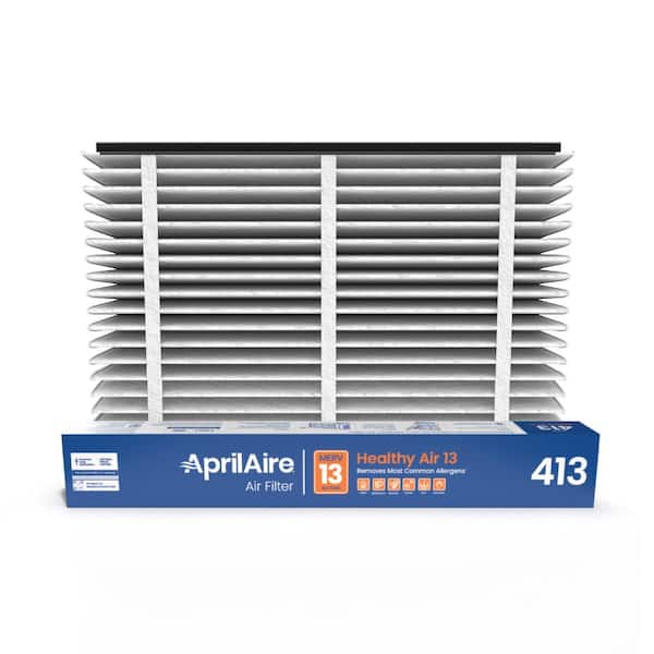 AprilAire 413 16 in. x 25 in. x 4 in. MERV 13 FPR 12 Pleated Filter For Air Cleaner Models 1410 1610 2410 2416 3410 4400 1 Pack 413 H1