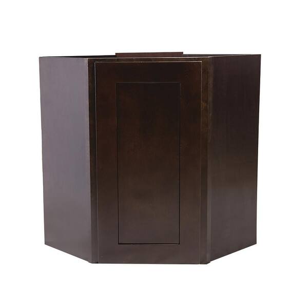 Design House Brookings Plywood Assembled Shaker 24x30x12 in. 1-Door Corner Wall Kitchen Cabinet in Espresso