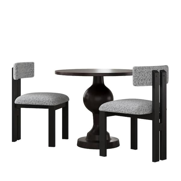 CHRISTOPHER KNIGHT HOME Solvane 3-pc Upholstered Dining Set, Aluminum, Black + White