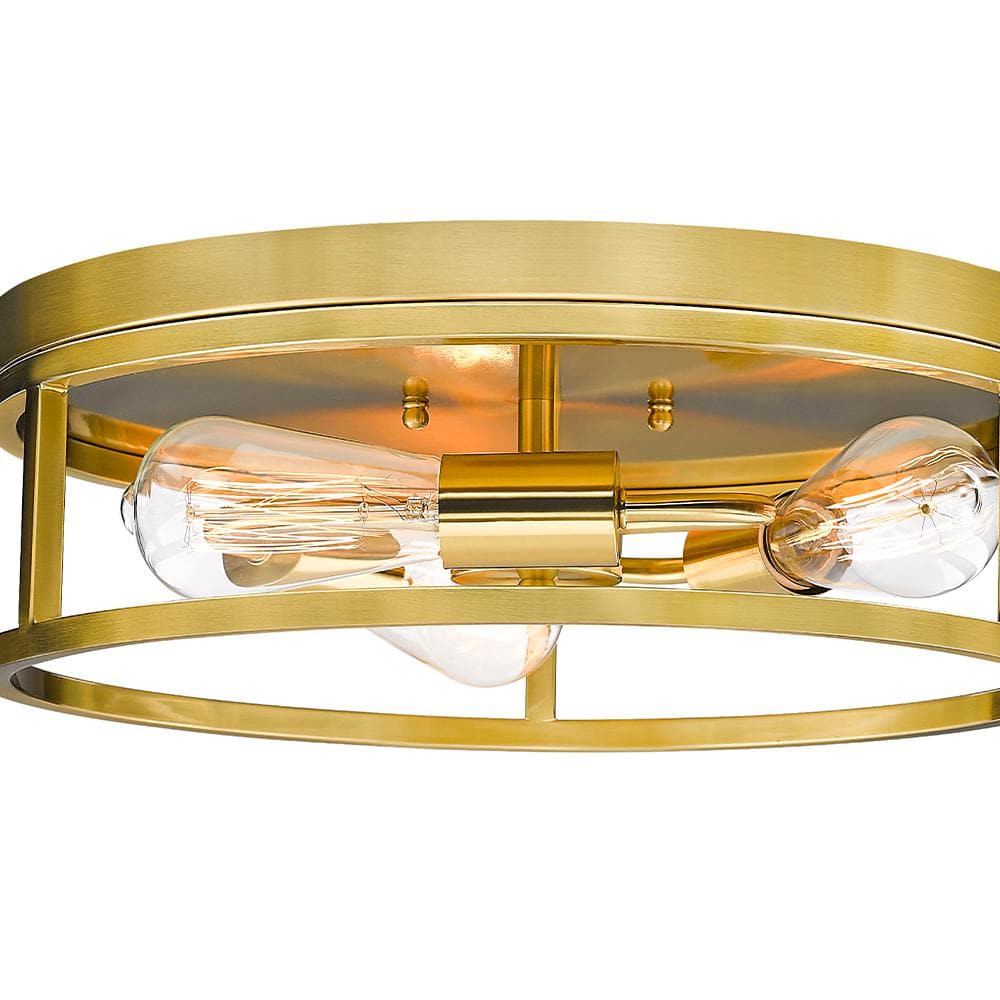 Aurora Gold Crystal 16" Drum Flush Mount Ceiling Light
