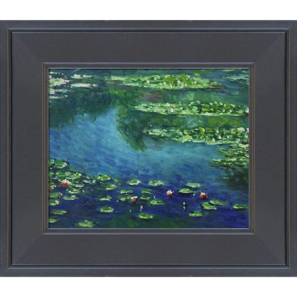 LA PASTICHE Water Lilies by Claude Monet Gallery Black Framed Nature Oil Painting  Art Print 12 in. x 14 in. MON2465-FR-2624058X10 - The Home Depot