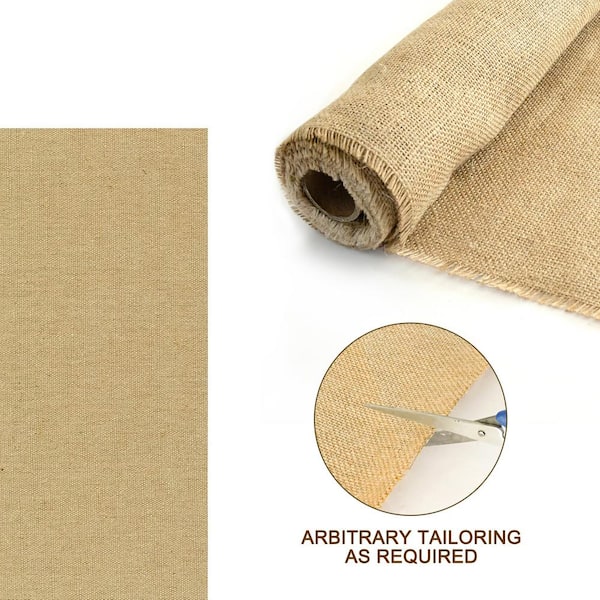 Wellco 40 in. x 50 ft. Gardening Burlap Roll - Natural Burlap Fabric for Weed Barrier, Tree Wrap Burlap, Rustic Party Decor