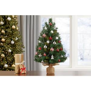 32 in. PVC Burlap Tree with Ornament Kit (34-Pieces)