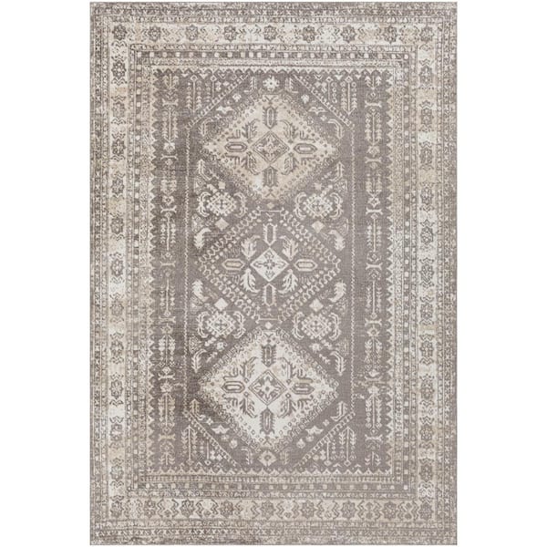 Livabliss Aleta Taupe 8 ft. x 10 ft. Indoor Machine-Washable Area Rug