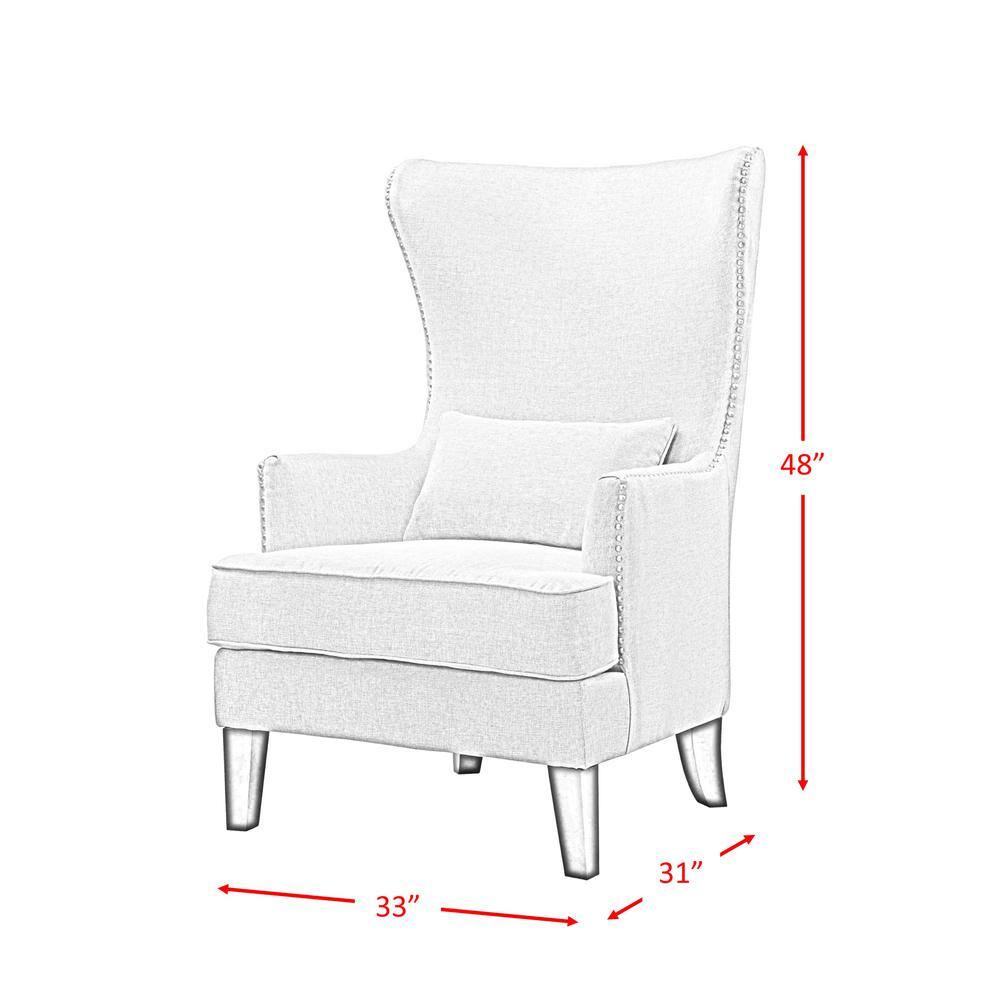 Elegant Long Back Chocolate Brown Accent Chair with Studded Trim