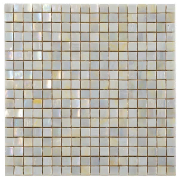 Apollo Tile Skosh 11.6 in. x 11.6 in. Glossy Behr French Beige Glass Mosaic Wall and Floor Tile (18.69 sq. ft./case) (20-pack)