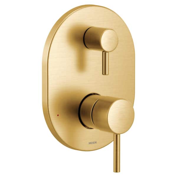 MOEN Align M-core 3-Series 2-Handle Shower Trim Kit with Integrated Transfer Valve in Brushed Gold (Valve Not Included)