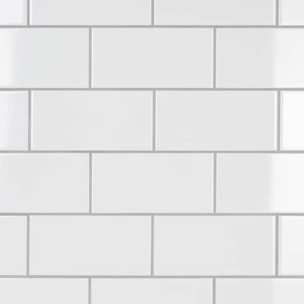 Merola Tile Projectos Urban Glossy, Glossy White Tiles