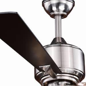 Clara 52 in. LED Indoor Brushed Nickel Ceiling Fan with Crystal Light Kit and Remote