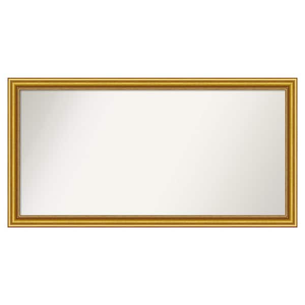 Amanti Art Townhouse Gold 49.75 in. x 25.75 in. Custom Non-Beveled Wood Framed Batthroom Vanity Wall Mirror