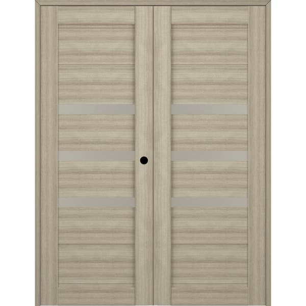 Belldinni Rita 72 in.x 84 in. Left Hand Active 3-Lite Shambor Wood Composite Double Prehung Interior Door