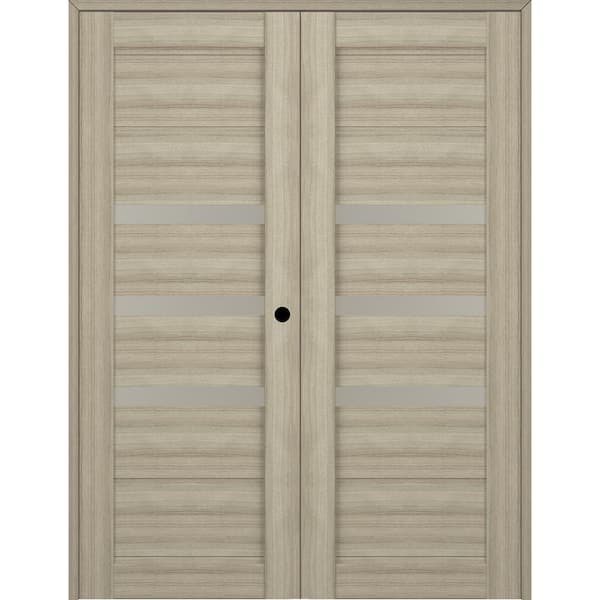 Belldinni Rita 72 in.x 96 in. Left Hand Active 3-Lite Shambor Wood Composite Double Prehung Interior Door