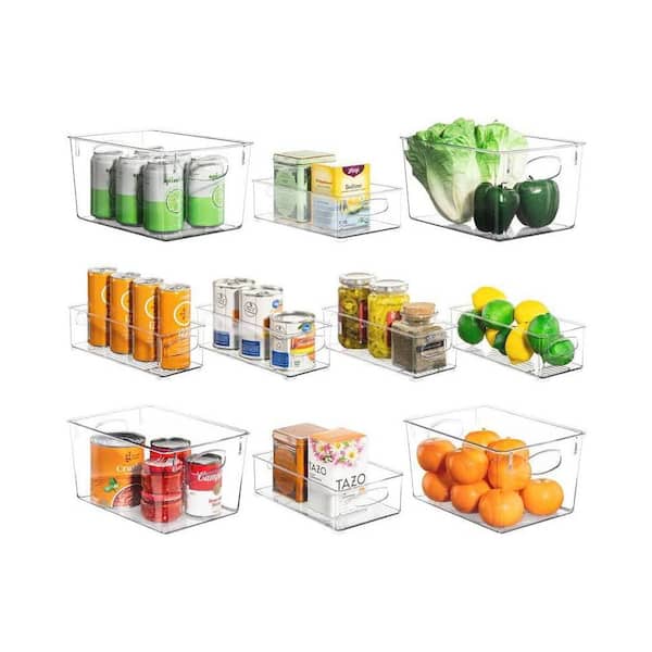 stackable pantry acrylic organizer bins clear