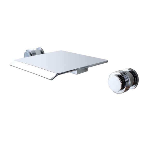 SUMERAIN Waterfall 2-Handle Wall Mounted Roman Tub Faucet with Waterfall Spout in. Chrome