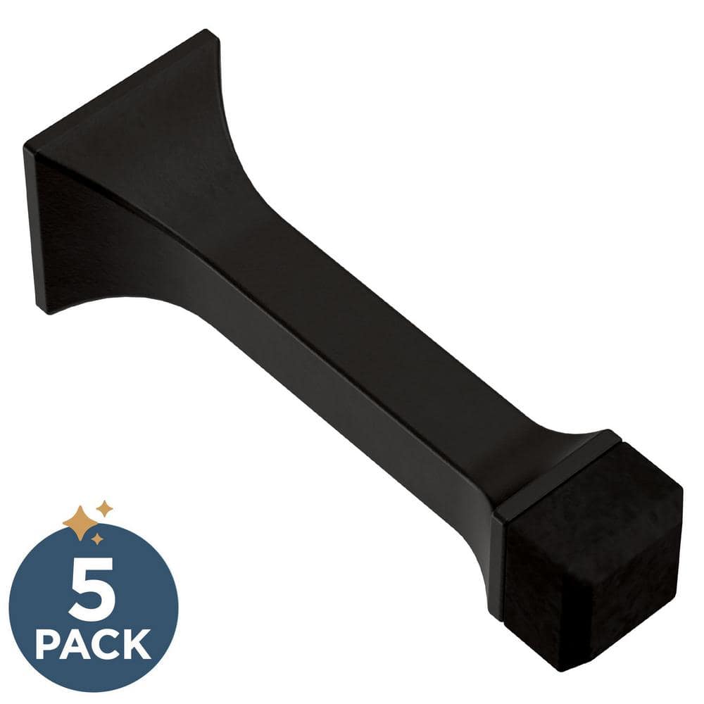 5-Pack Classic Edge 3 in. (76 mm) Solid Door Stop in Matte Black