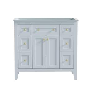 36 in. W. x 17.9 in. D x 33.4 in. H Freestanding Bath Vanity Cabinet without Top in Light Blue