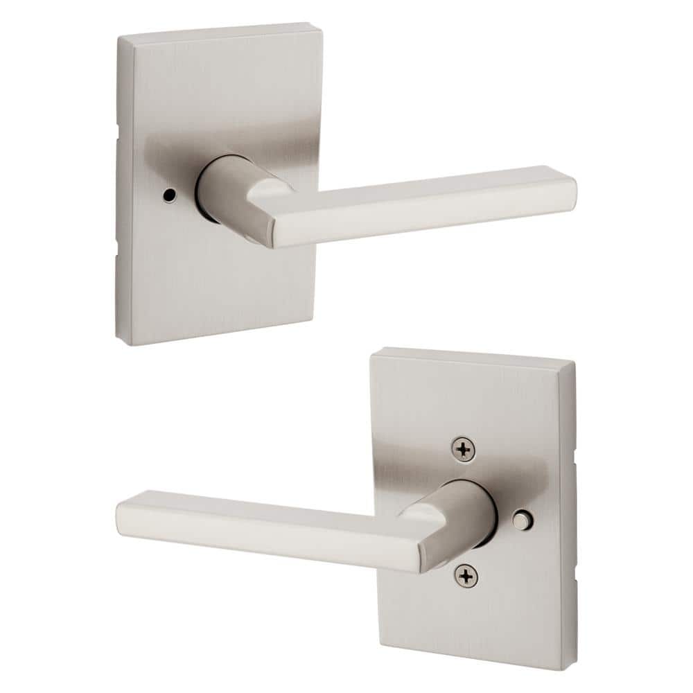 Halifax Rectangle Rose Satin Nickel Privacy Bed/Bath Door Handle with Microban price history on PriceWatchPro