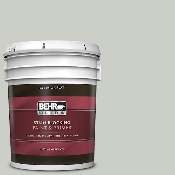 BEHR ULTRA 5 gal. #PWL-89 Silver Setting Flat Exterior Paint & Primer