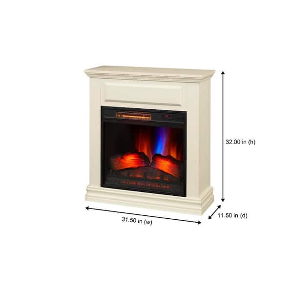 StyleWell Wheaton 31 in. Freestanding Electric Fireplace in White 140114 -  The Home Depot