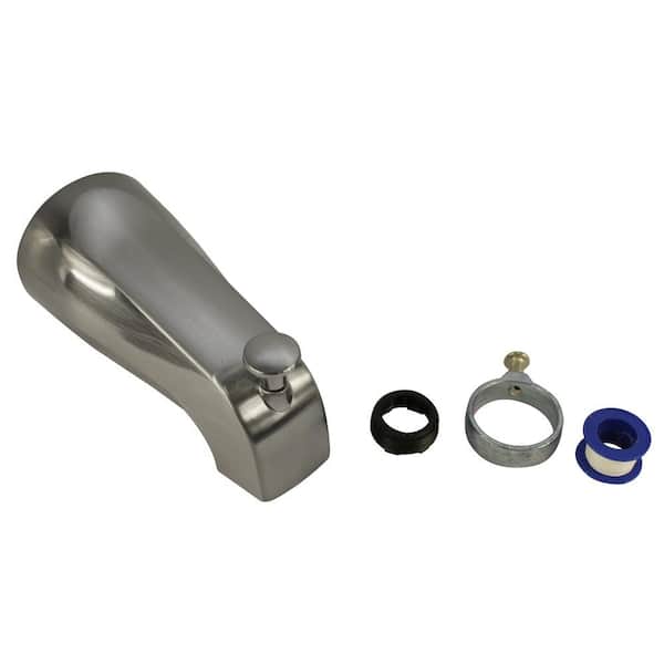 DANCO 3 in. Diverter Tub Spout with Slip Fit and IPS Connection in Brushed Nickel