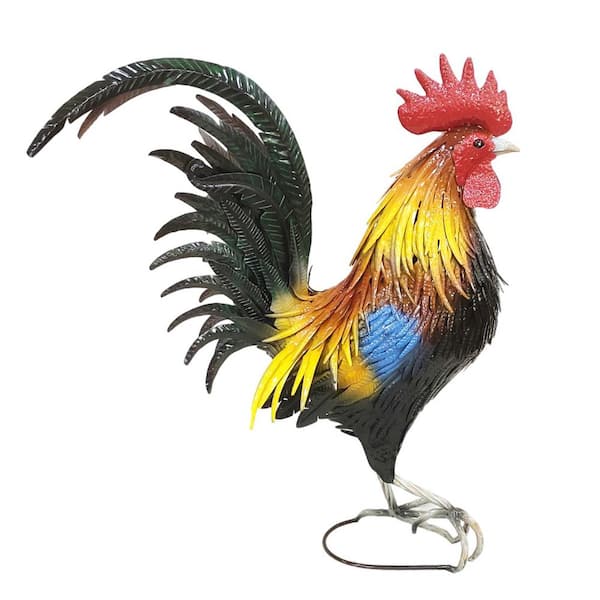 Zaer Ltd. International 29.28 in. Tall Iron Painted Rooster "Hugo"