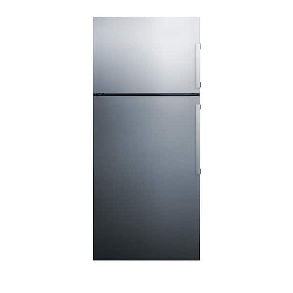 Summit Appliance 27.63 in. 12.6 cu. ft. Top Freezer Refrigerator in Stainless Steel, Counter Depth