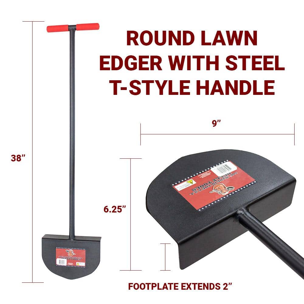 Bully Tools 38" Black Carbon Steel Lawn Edger with T-Style Handle