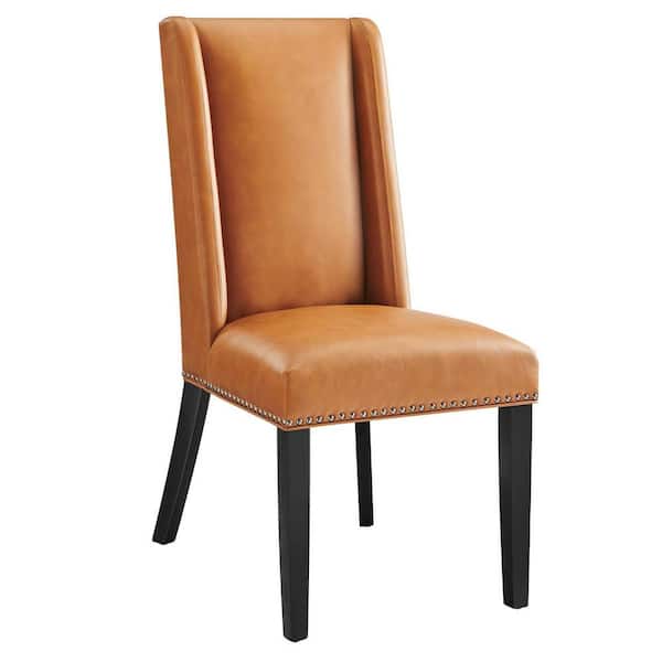 MODWAY Baron Faux Leather Dining Chair in Tan