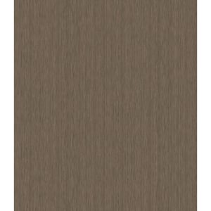 Textile Effect Vertical Brown Paper Non-Pasted Strippable Wallpaper Roll (Cover 56.05 sq. ft.)