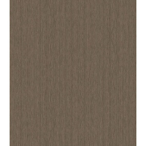 CASA MIA Textile Effect Vertical Brown Paper Non-Pasted Strippable Wallpaper Roll (Cover 56.05 sq. ft.)