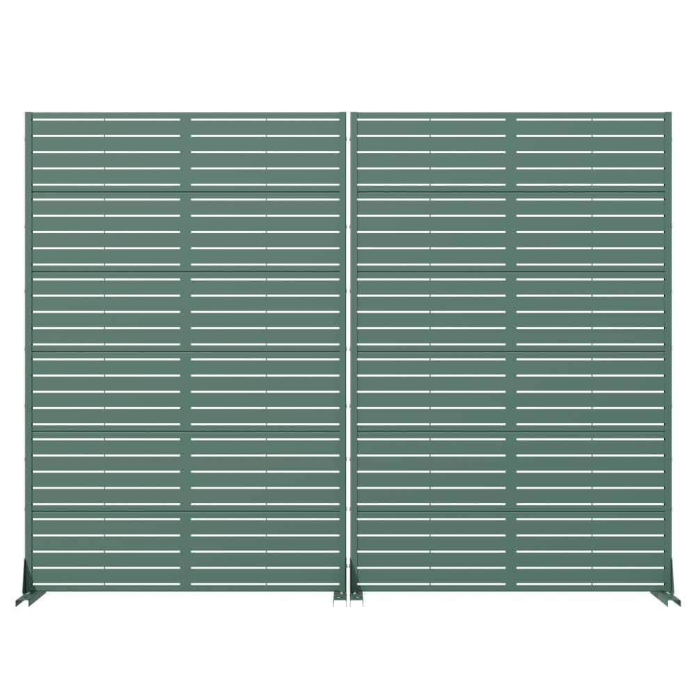 72 in. H x 47 in. W Outdoor Forest Green Galvanized Steel Decorative Garden Fence Privacy Screen (2-Pack) price history on PriceWatchPro