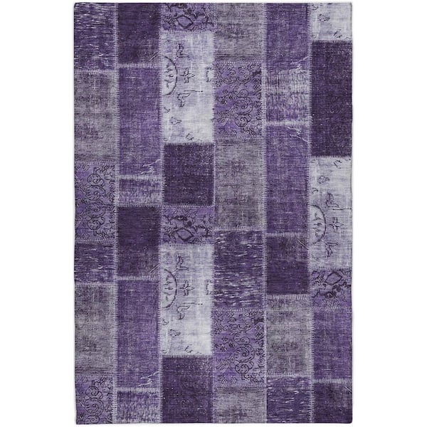 Dream Shag Premium Machine Washable Abstract ADS631 Purple 10 ft. x 14 ft. Area Rug