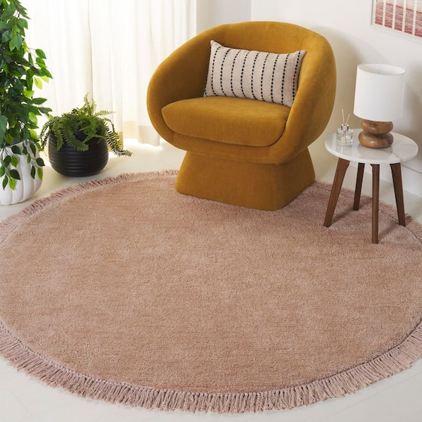 Vermont 6 ft. x 6 ft. Round Beige Minimalist Solid Round Area Rug