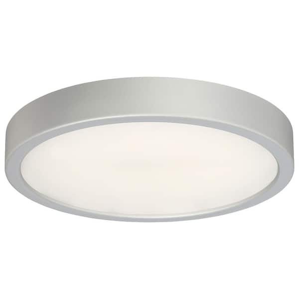 75-Watt Equivalent Silver Integrated LED Flush Mount