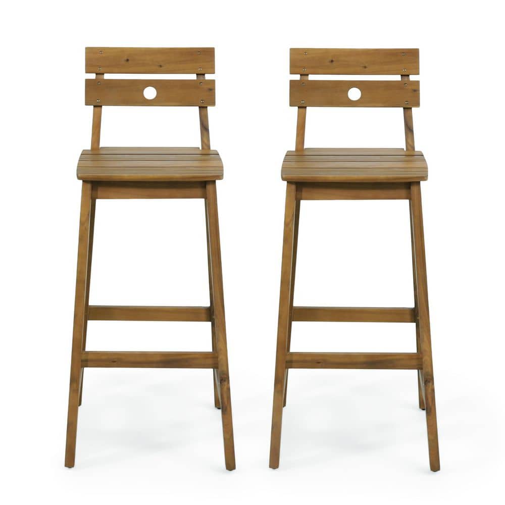 Brown Wood Outdoor Bar Stool, Patio Bar Stool (2-Pack) price history on PriceWatchPro
