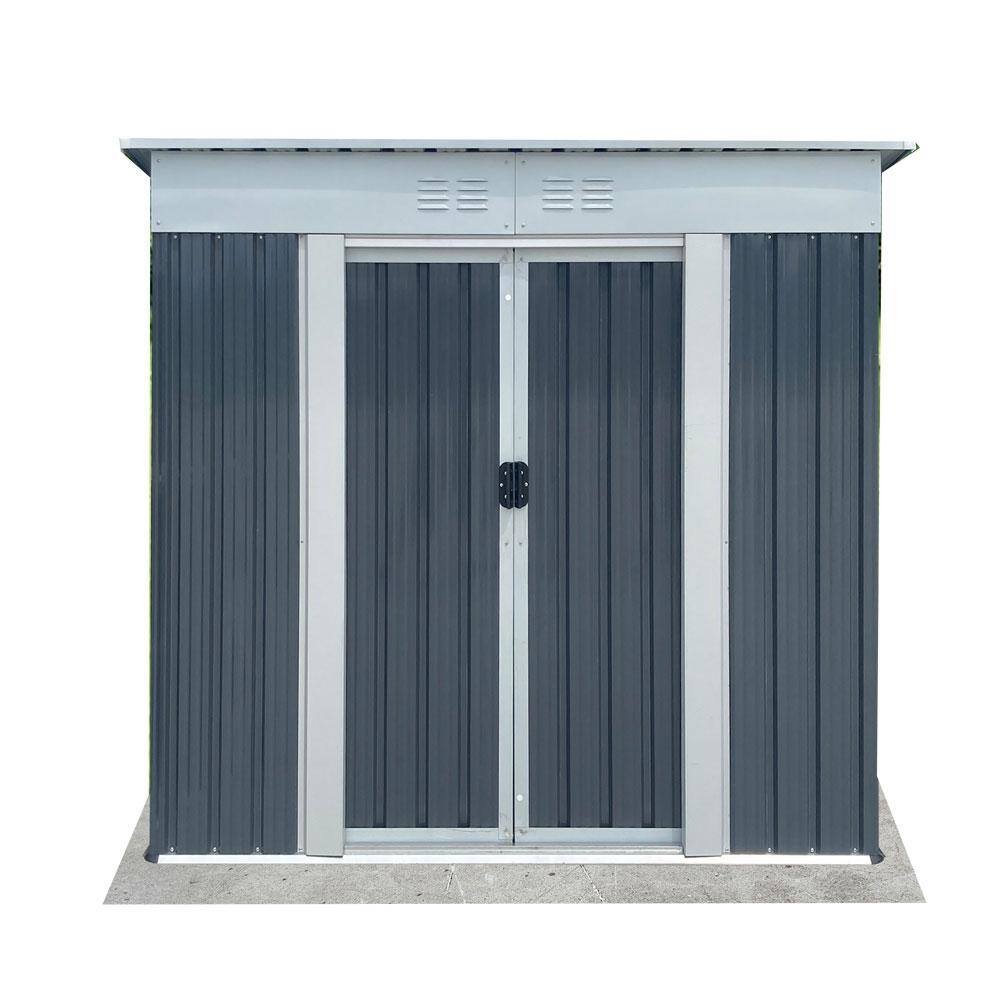Gray 6 ft. W x 4 ft. D Metal Shed with Double Sliding Door and Vents (24 sq. ft.) price history on PriceWatchPro