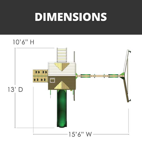 Professionally Assembled Nantucket Kids Wooden Outdoor Playground Set with Wave Slide, Sandbox, Rock Wall, and Swing Set