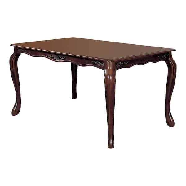 Furniture of America Vadis Transitional Dark Walnut Wood 60 in. 4 Legs Dining Table (Seats 6)