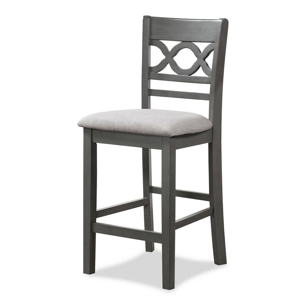 Cori Gray Round Wood Counter Dining Set with 4 Chairs