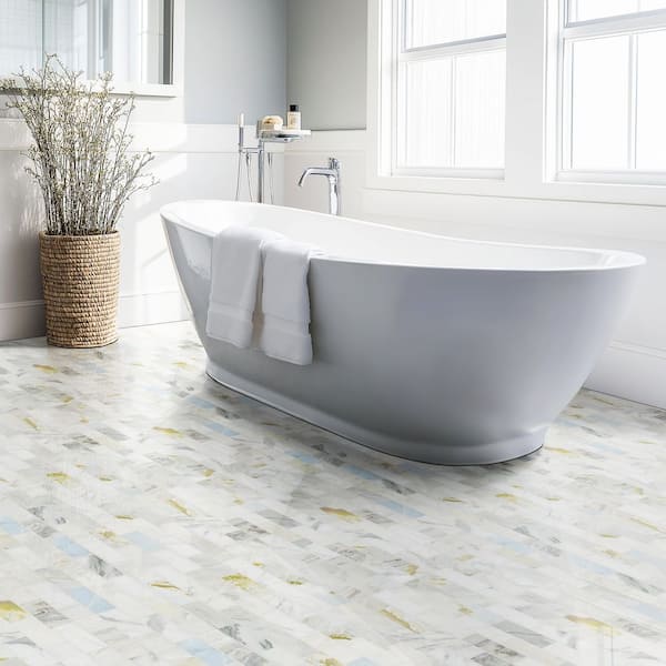 Cloudland Subway 12 in. x 12 in. Polished Marble Mesh-Mounted Mosaic Floor and Wall Tile (9.6 sq. ft. /Case)