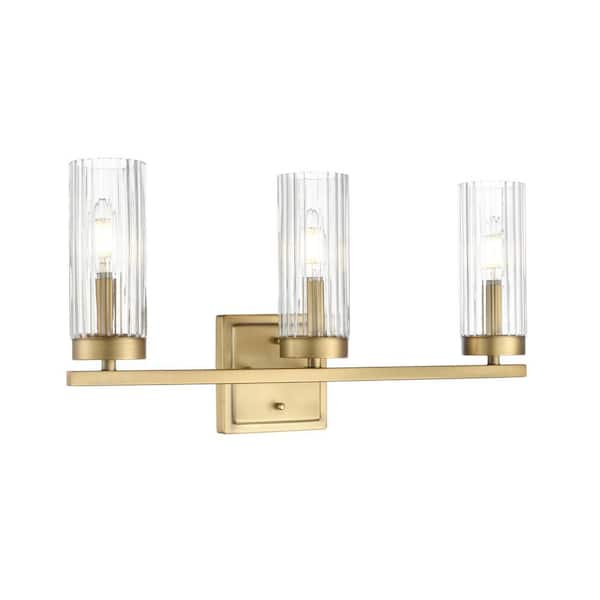 Iversen 21" Wide 3-Light Vintage Brass Vanity Light