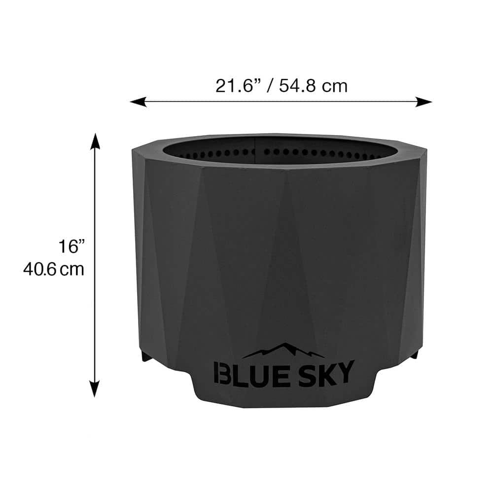 Black Powder-Coated Steel Smokeless Round Fire Pit