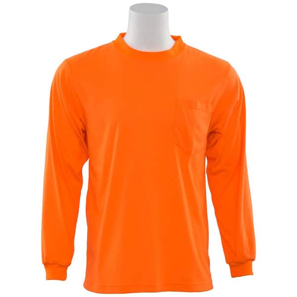 ERB 9602 Men's 5X HI Viz Orange Non-ANSI Short Sleeve Poly Jersey T-Shirt