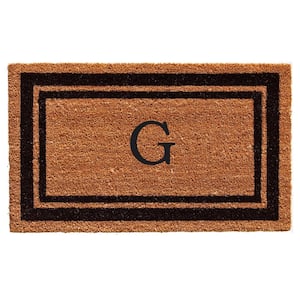 Black Border 24" x 48" Monogram Doormat (Letter G)