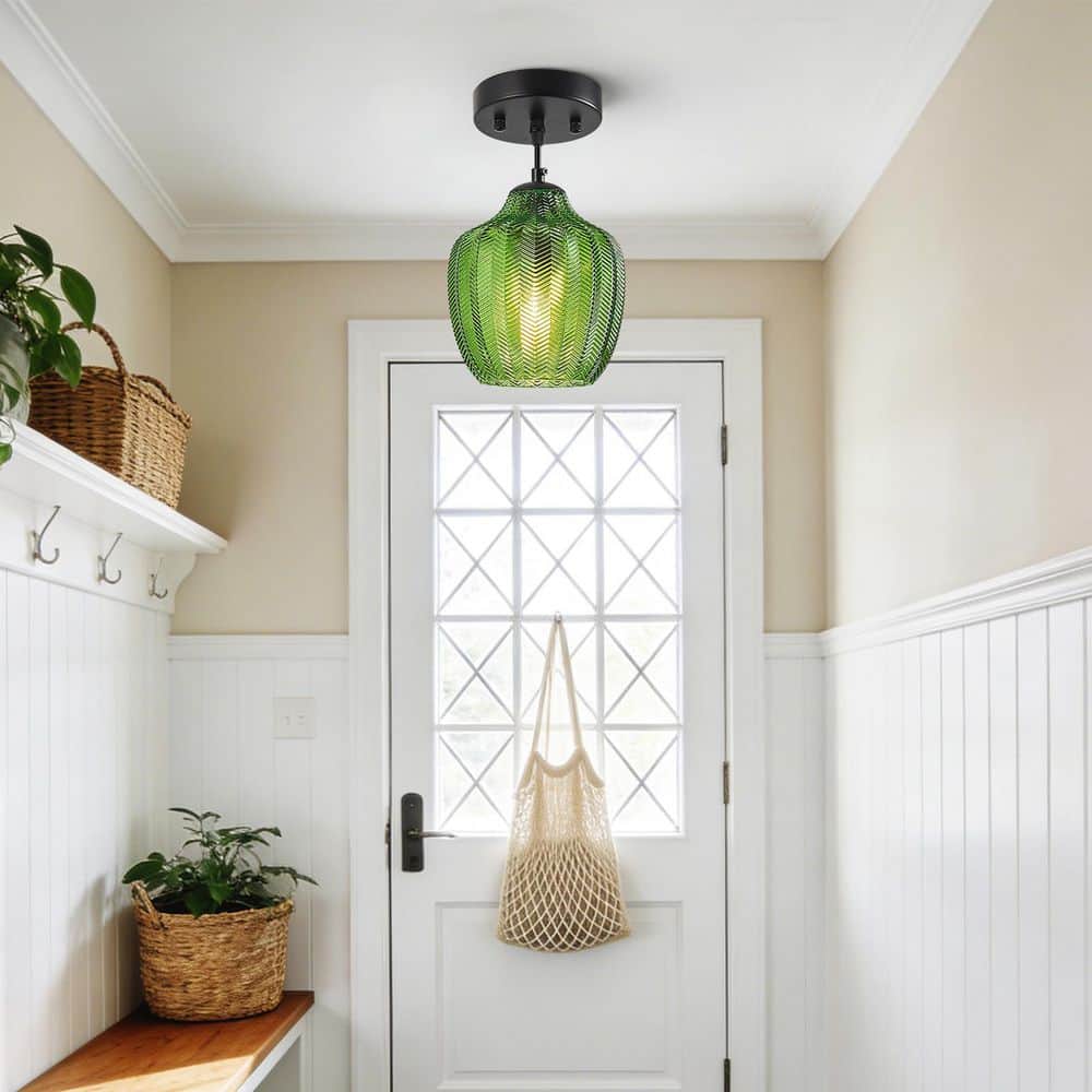 Home Lighting 60-Watt 1-Light Green Glass Globe Adjustable Modern Pendant Lighting for Bedroom (A1-Pack) price history on PriceWatchPro