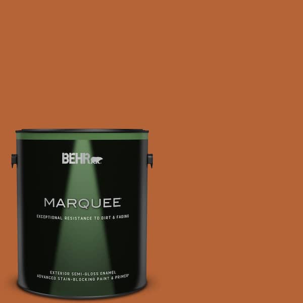 BEHR MARQUEE 1 gal. #250D-7 Caramelized Orange Semi-Gloss Enamel Exterior Paint & Primer
