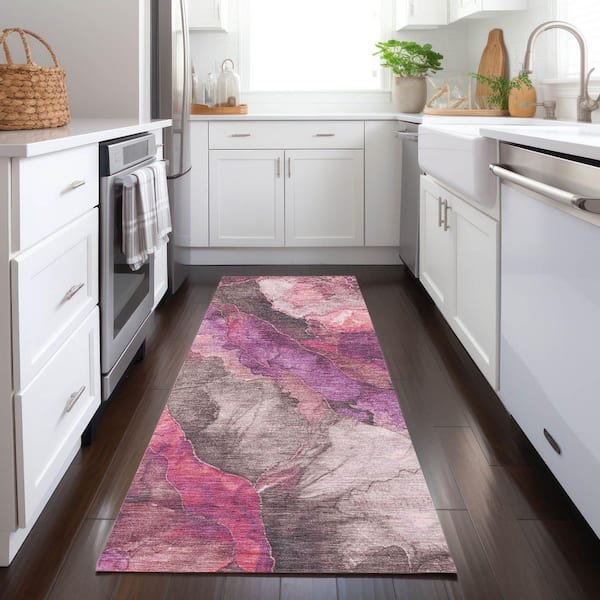 Chantille Machine Washable Indoor/Outdoor Abstract ACN1864 Blush 2 ft. 3 in. x 7 ft. 6 in. Runner Rug